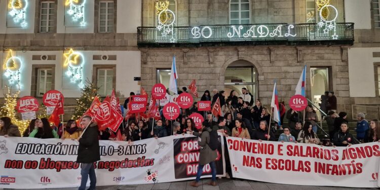 Educadoras infantiles claman en Vigo por el “desbloqueo” de la negociación del convenio y piden un salario “justo”