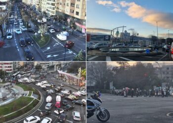 Nueva mañana de caos en las calles de Vigo por una manifestación de la plantilla de Vitrasa