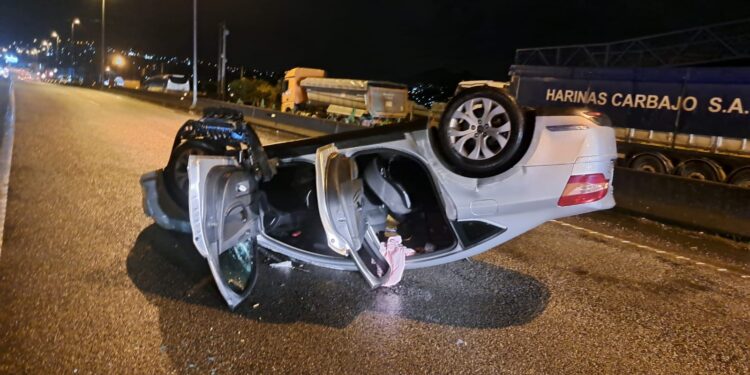 Dos de los tres conductores que volcaron su vehículo esta semana dieron positivo en alcohol y drogas