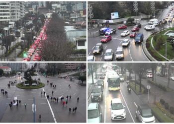 El caos de tráfico se apodera de nuevo del centro de Vigo: colapso total en Gran Vía