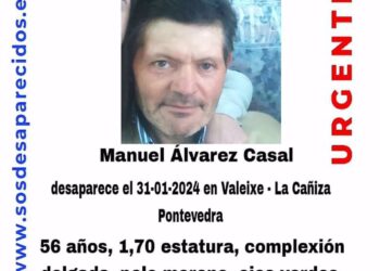 Buscan a un vecino de A Cañiza de 56 años desaparecido desde el miércoles