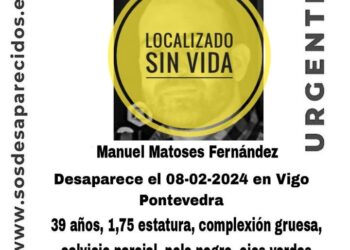 Localizado en Domaio el cuerpo sin vida del hombre desaparecido en Vigo el pasado jueves