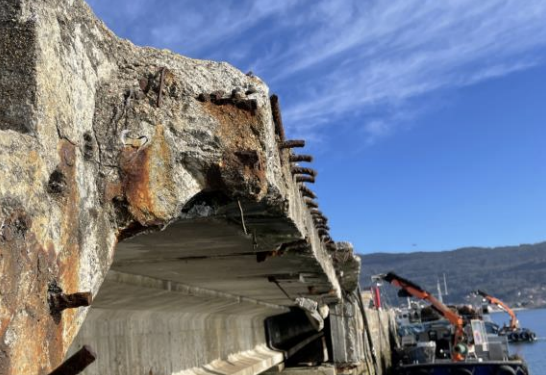 Licitadas por 650.900 euros las obras de rehabilitación del muelle mejillonero de Moaña
