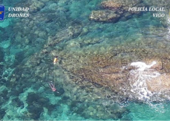 Los drones sorprenden a otro buzo furtivo en Cabo Estai