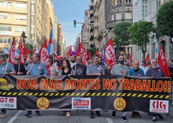Manifestación en Vigo por las últimas muertes laborales: «Nuestras vidas están por encima de todo»
