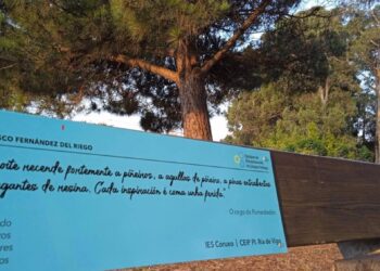 Los estudiantes de Vigo llevan los versos de Luísa Villalta a la playa
