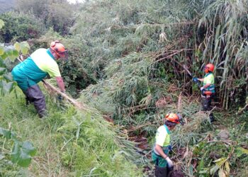 Limpian dos cauces fluviales para evitar inundaciones en la parroquia de Coiro