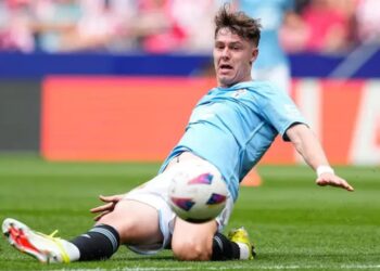 Jorgen Strand Larsen durante un partido con el RC Celta. Foto: Oscar J. Barroso / AFP7 / Europa Press