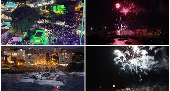 Los fuegos de Bouzas más multitudinarios (por tierra y mar) iluminan Vigo al ritmo de la Oliveira