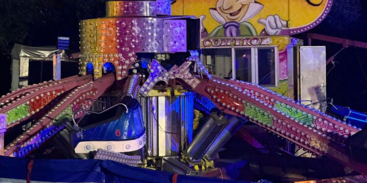 Tragedia en las fiestas de Matamá: muere un hombre al romperse un brazo del «saltamontes»