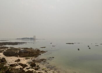 Una densa capa de humo desdibuja el horizonte de Vigo