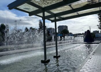 Una fuente refrescante en el barrio de Coia