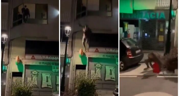Balconing en Vigo: vídeo viral del peligroso salto de un joven a la calle