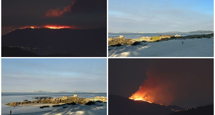 Así se ven los incendios de Portugal desde Vigo