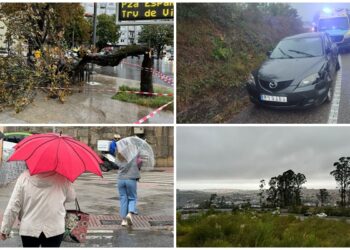 Aitor se deja sentir en Vigo con múltiples incidencias y accidentes