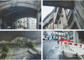 Vecinos del centro de Vigo denuncian inundaciones, cortes de agua y «peligrosas» grietas