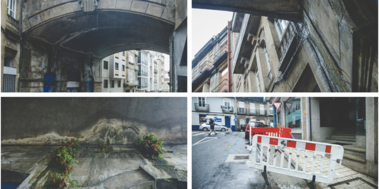Vecinos del centro de Vigo denuncian inundaciones, cortes de agua y «peligrosas» grietas