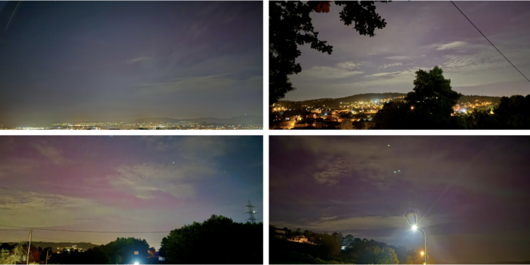El hechizo de la aurora boreal vuelve a teñir la noche de Vigo