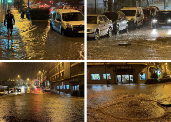 Inundaciones en Vigo tras la llegada de una tormenta eléctrica