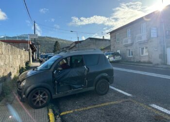 Herida una persona tras la colisión de cuatro coches en Vigo