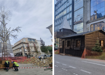 El nuevo bosque de la Navidad aflora en Vigo