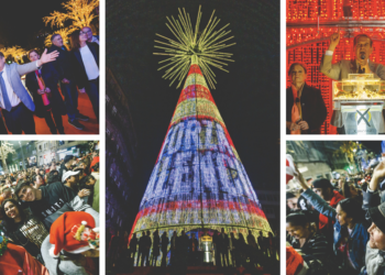 Vigo arranca la Navidad en el planeta tras un homenaje a la tragedia de Valencia