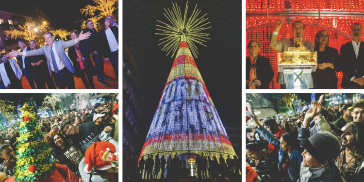 Vigo arranca la Navidad en el planeta tras un homenaje a la tragedia de Valencia