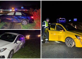 Operación retorno accidentada en la A52: siete heridos al saltar la mediana un vehículo