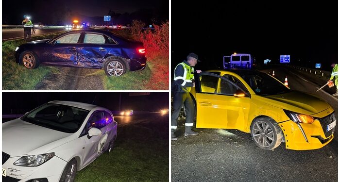 Operación retorno accidentada en la A52: siete heridos al saltar la mediana un vehículo
