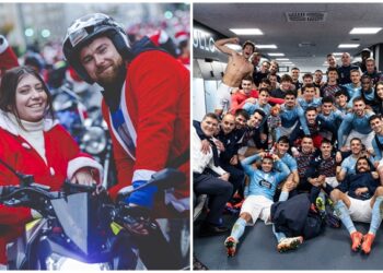 Papanoelada y Celta regalan alegrías: rojo y celeste para celebrar la Navidad de Vigo