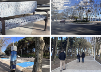 Innovadores bancos de residuos marinos y más plazas: así luce la nueva Avenida de Samil