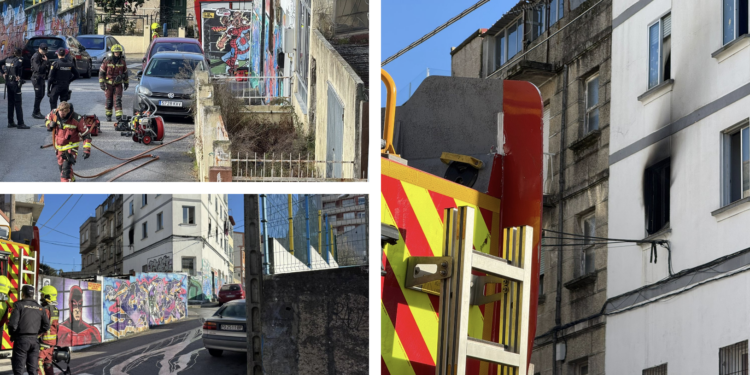 Varios intoxicados tras desatarse un incendio en una vivienda en Teis