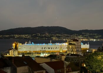 El desconcertante inquilino del Muelle de Trasatlánticos cede (por unos días) su plaza en Vigo