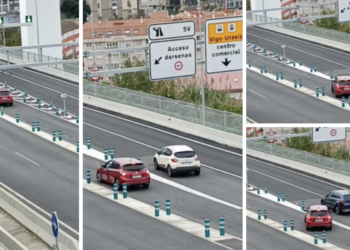 Cazado en la AP-9 un coche marcha atrás tras equivocarse en la salida de Vigo