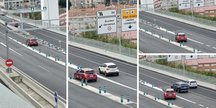 Cazado en la AP-9 un coche marcha atrás tras equivocarse en la salida de Vigo