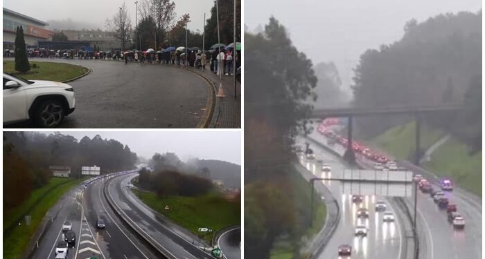 Colas en la AP-9 para ir a la Cabalgata de Reyes en el Ifevi