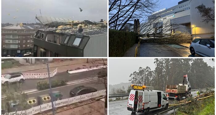 Borrasca «Herminia»: las condiciones empeoran y la alerta roja se extiende al litoral de las Rías Baixas