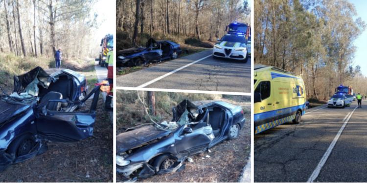 Excarcelada una persona tras volcar con su coche en Mondariz