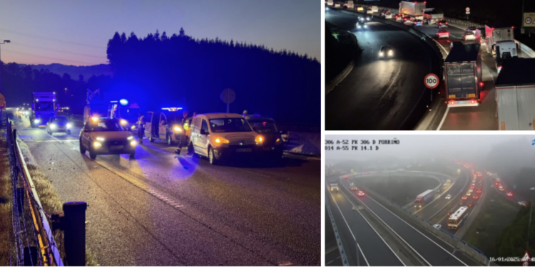 El mantra de la A-55: un accidente provoca retenciones para entrar en Vigo