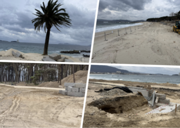 El «estirón» de Samil ya es notable: las obras revolucionan la playa urbana de Vigo