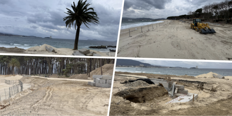 El «estirón» de Samil ya es notable: las obras revolucionan la playa urbana de Vigo