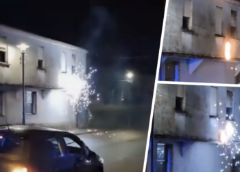 Sobresalto nocturno en Gondomar: así se vio (y escuchó) un incendio en pleno centro