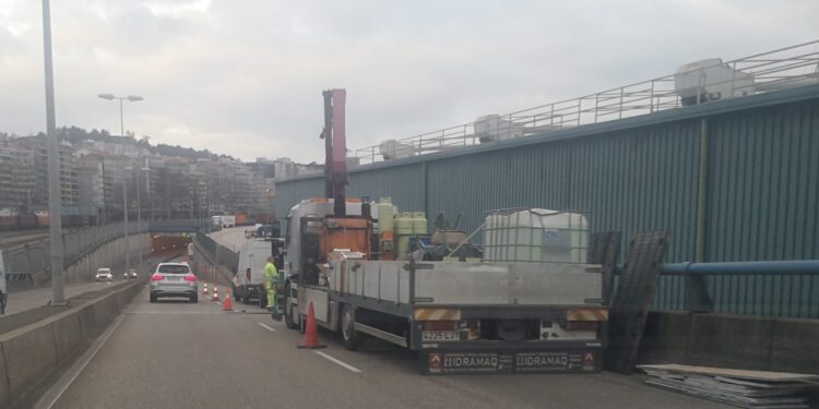 obras de mantenimiento en el túnel de Beiramar