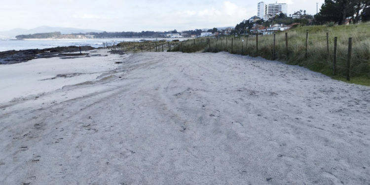 La playa del Breadouro se regenera con la arena de una antigua duna de Vigo