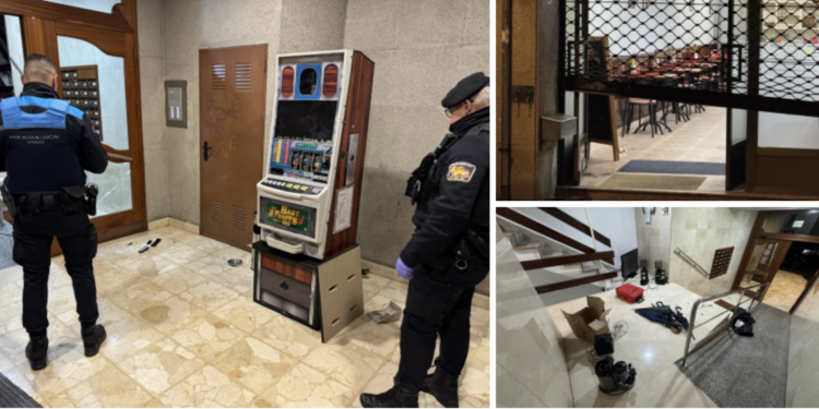 El botín del robo de un bar en Vigo: una máquina tragaperras y molinillos de café