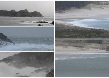 «Herminia» golpea las Cíes y ‘corta’ en dos la playa de Rodas: así ‘ruge’ la borrasca en las islas de los Dioses