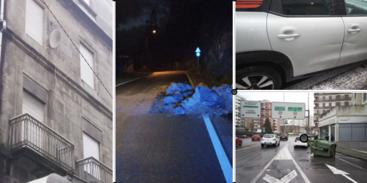 Última hora de «Herminia» en Vigo: 90 km/h en Navia, daños en Balaídos y luces navideñas en peligro