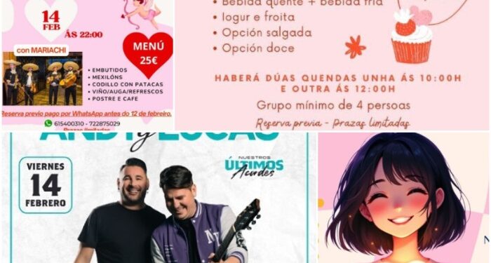 Cenas-baile, el Chimpín del Amor… y Andy y Lucas, Vigo tiene un San Valentín para cada amor