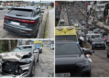 Un accidente múltiple en la Avenida de Madrid provoca tráfico lento en la salida de Vigo