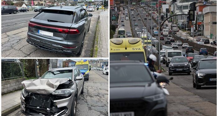 Un accidente múltiple en la Avenida de Madrid provoca tráfico lento en la salida de Vigo